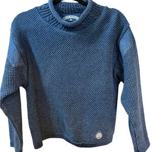 Vintage Blue Willi's Chunky Knit Pure Indigo Cotton Sweater Made in Denmark Sz M